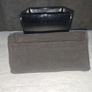 Brown Textured Clutch
